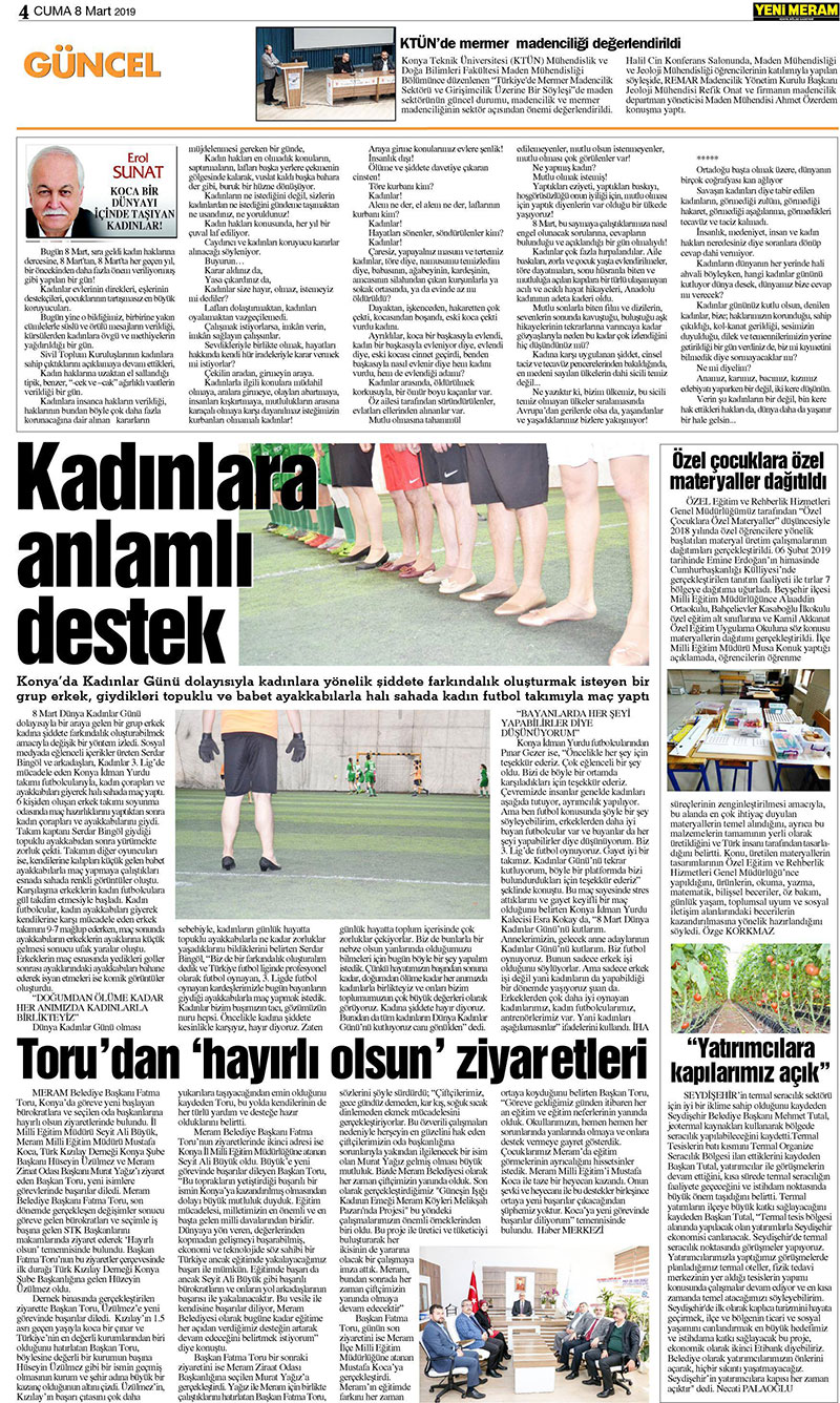 8 Mart 2019 Yeni Meram Gazetesi