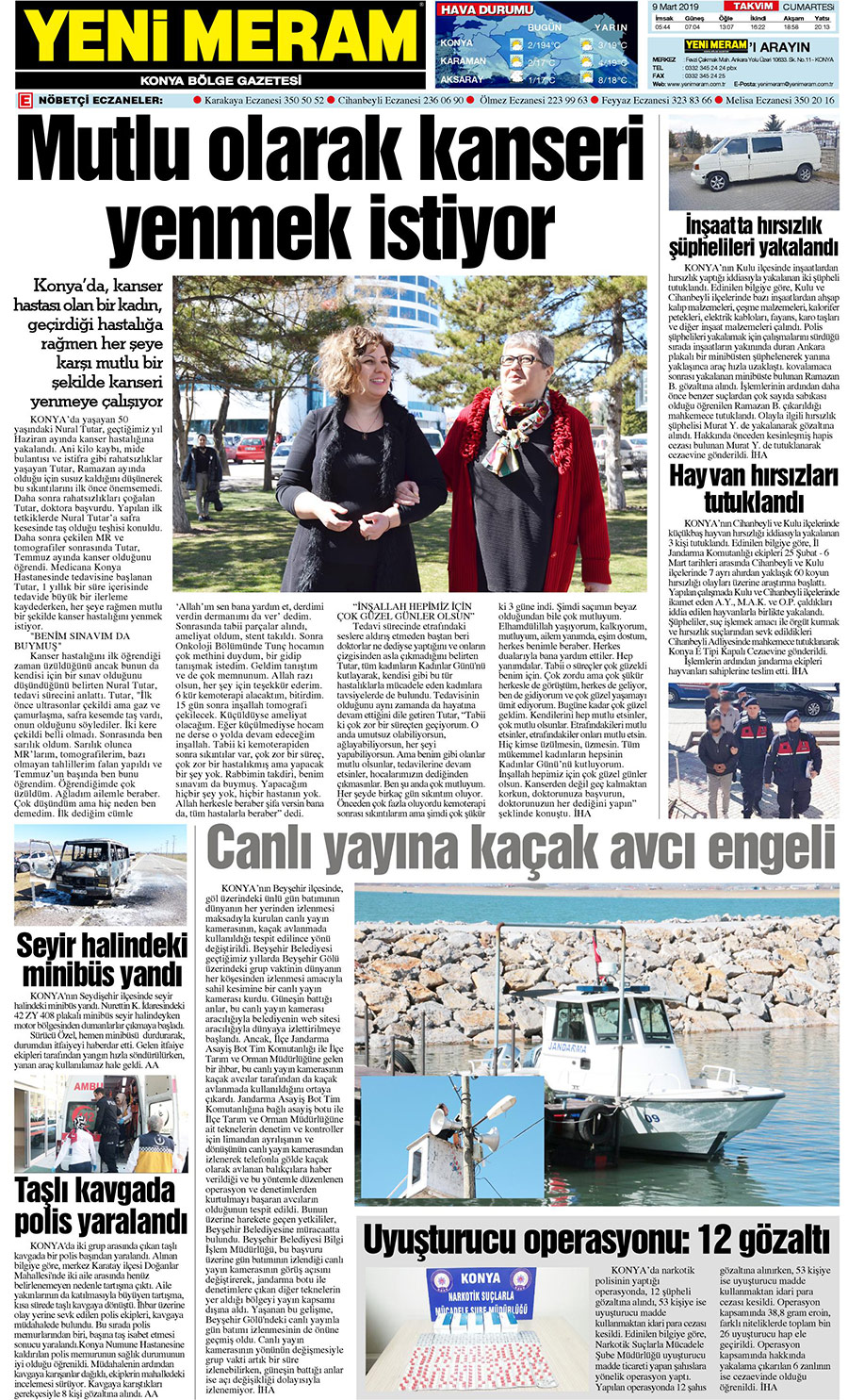 9 Mart 2019 Yeni Meram Gazetesi