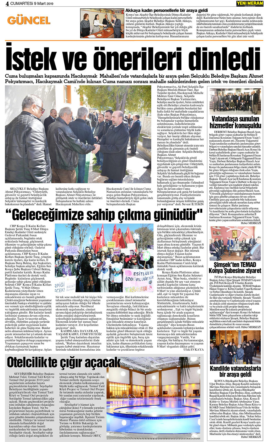 9 Mart 2019 Yeni Meram Gazetesi