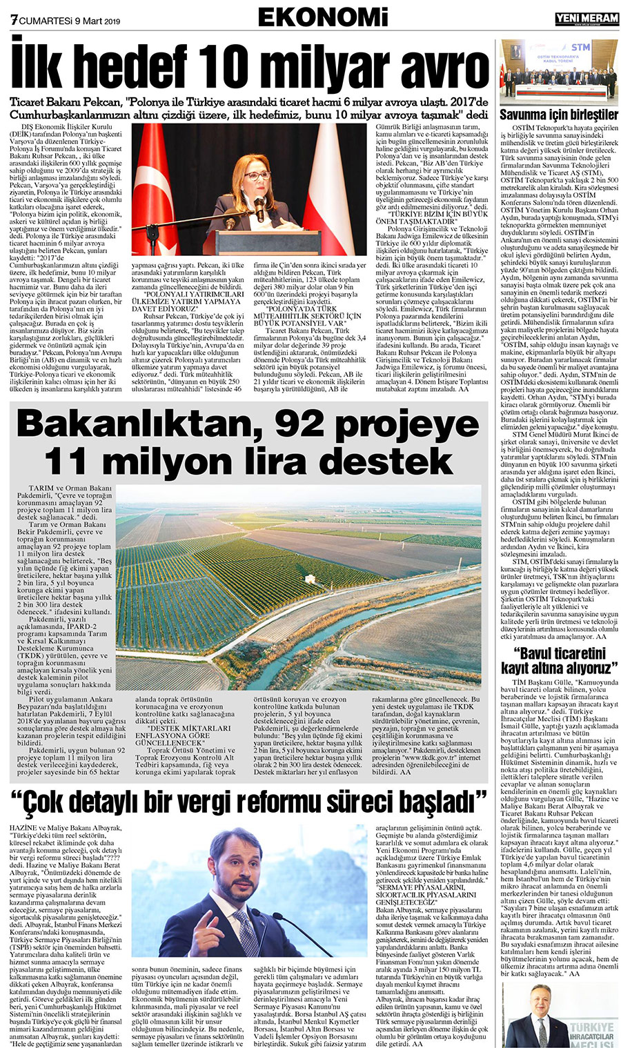 9 Mart 2019 Yeni Meram Gazetesi