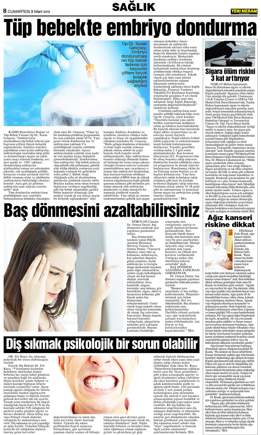 9 Mart 2019 Yeni Meram Gazetesi