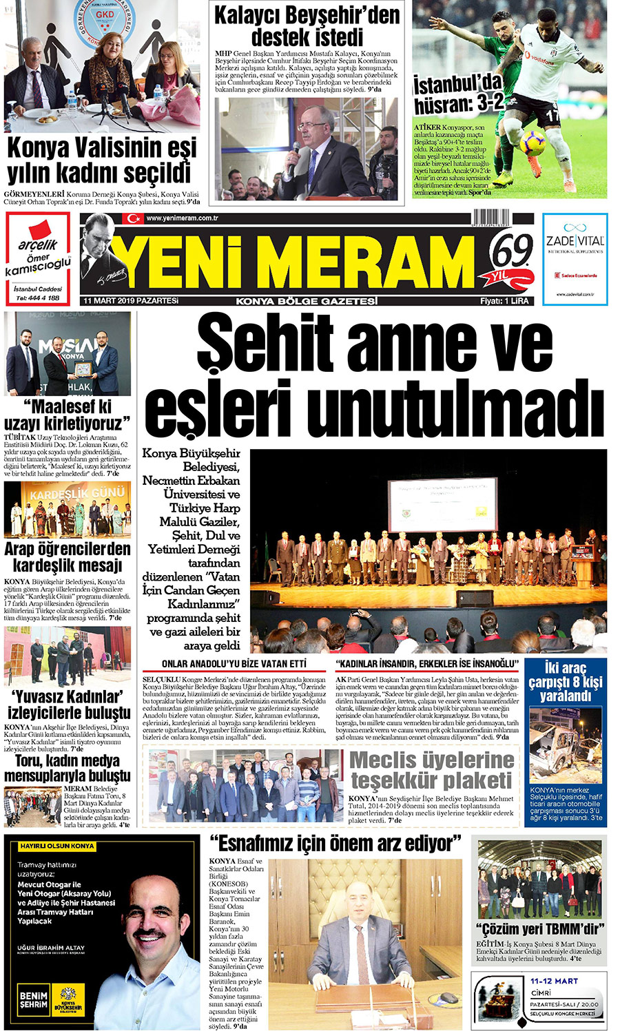 11 Mart 2019 Yeni Meram Gazetesi