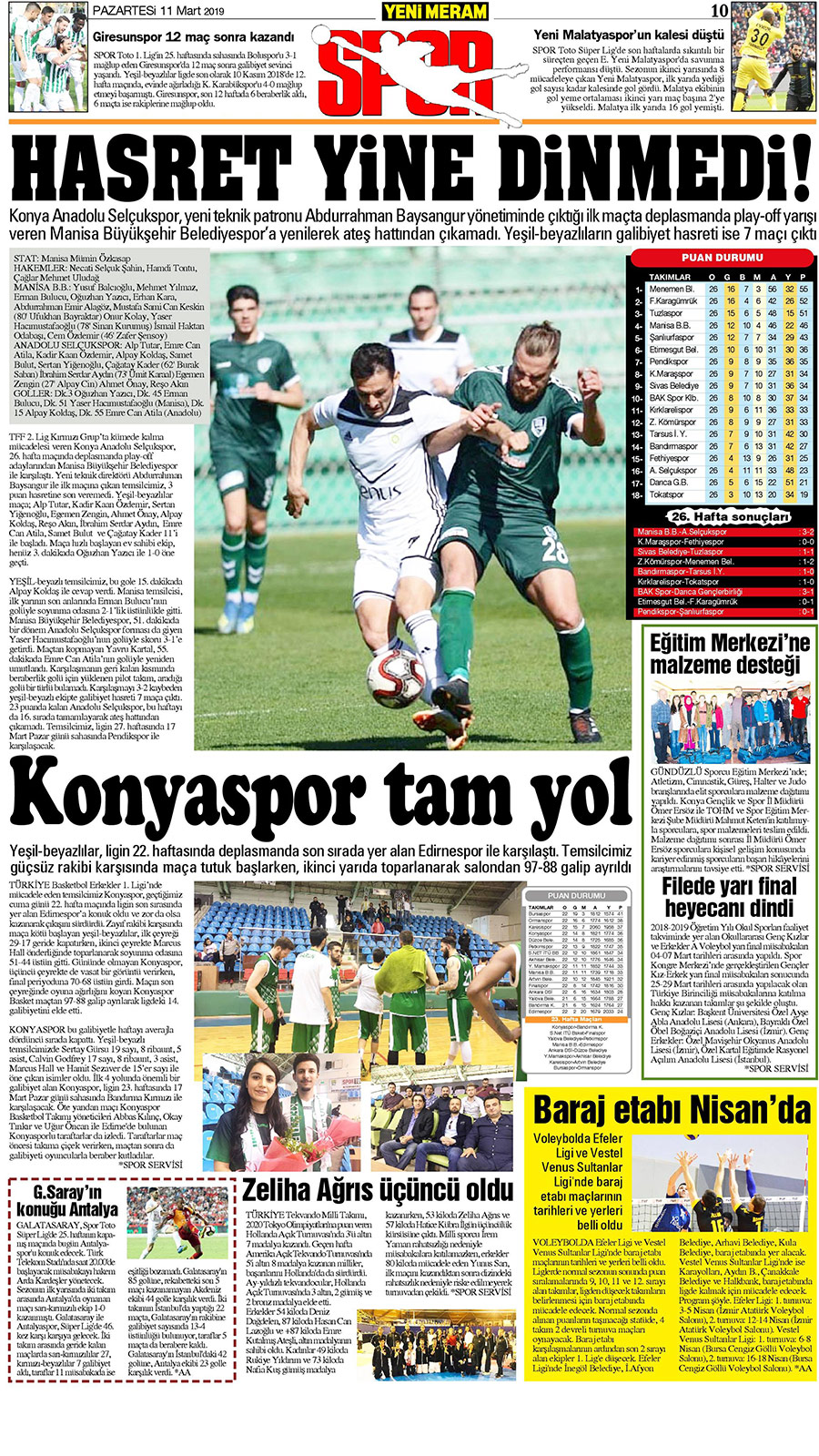 11 Mart 2019 Yeni Meram Gazetesi