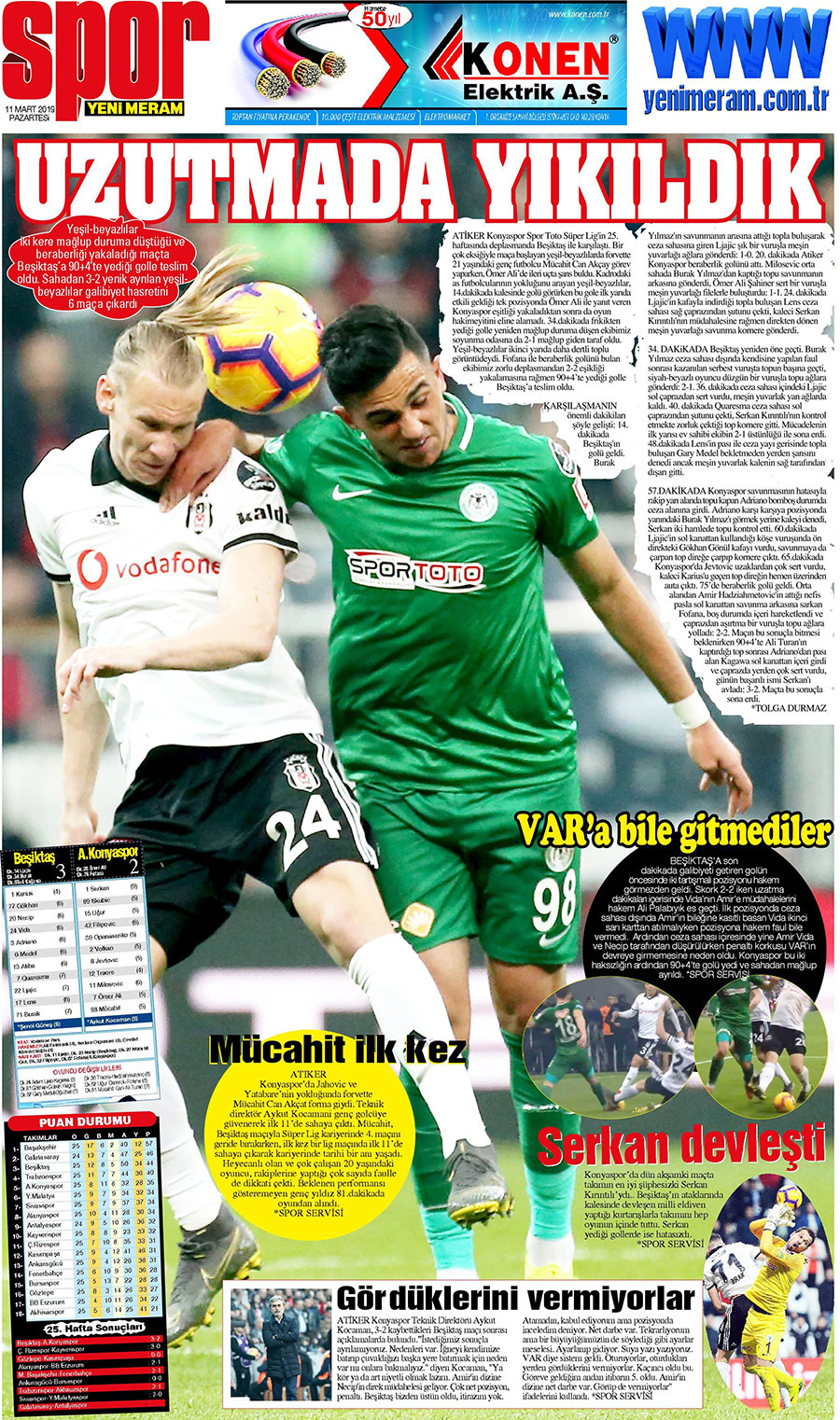 11 Mart 2019 Yeni Meram Gazetesi