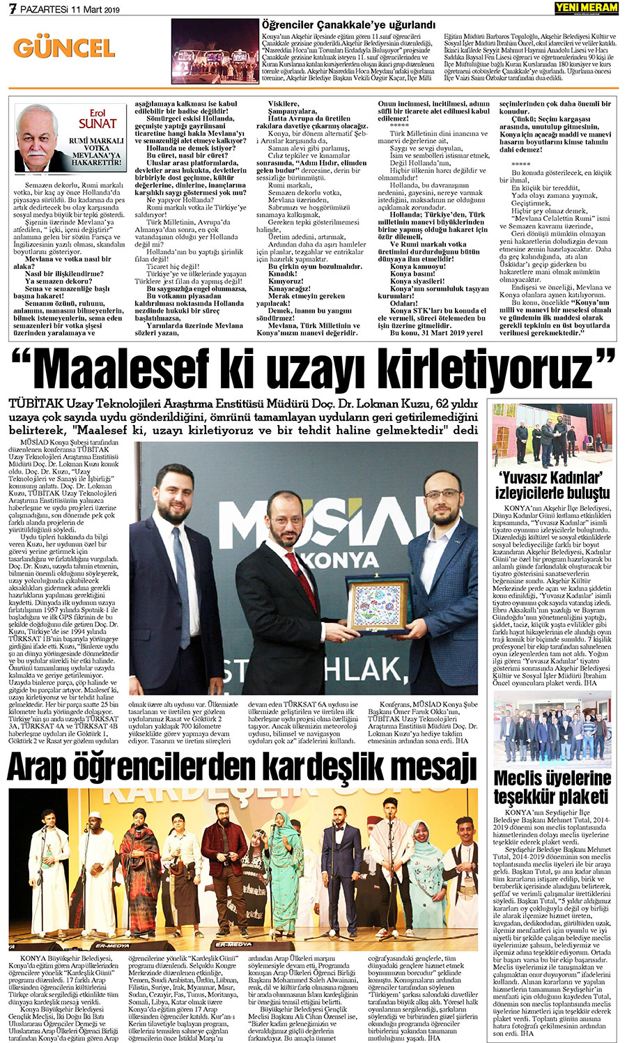 11 Mart 2019 Yeni Meram Gazetesi