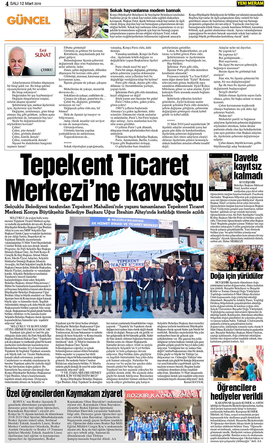 12 Mart 2019 Yeni Meram Gazetesi