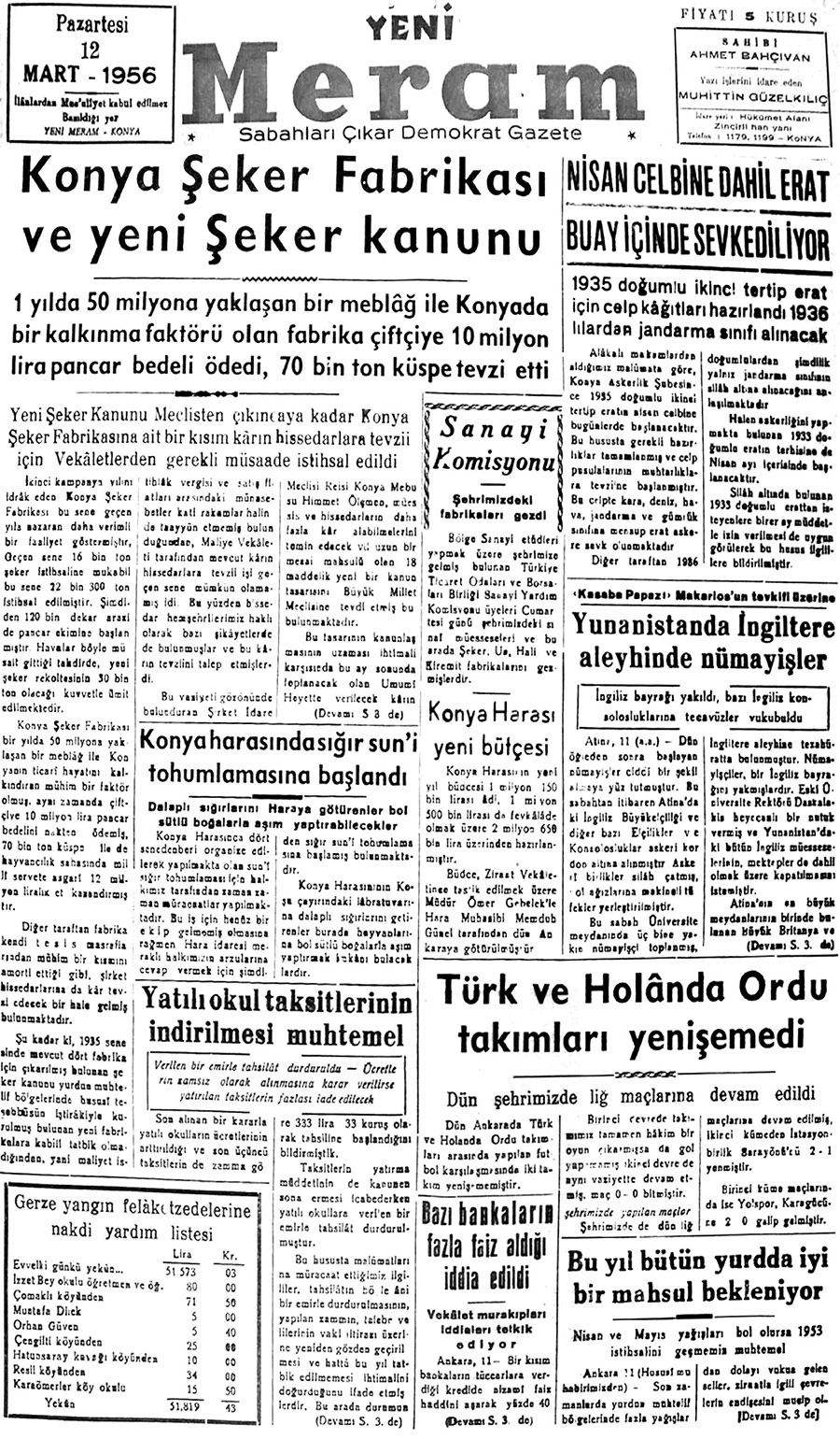 12 Mart 2019 Yeni Meram Gazetesi