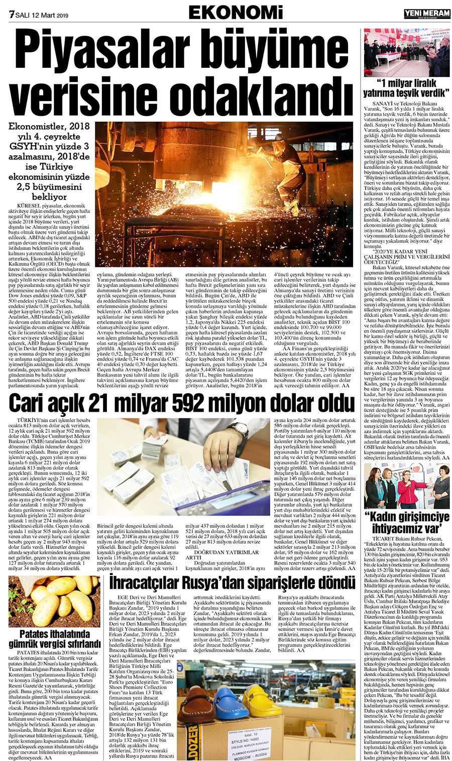 12 Mart 2019 Yeni Meram Gazetesi