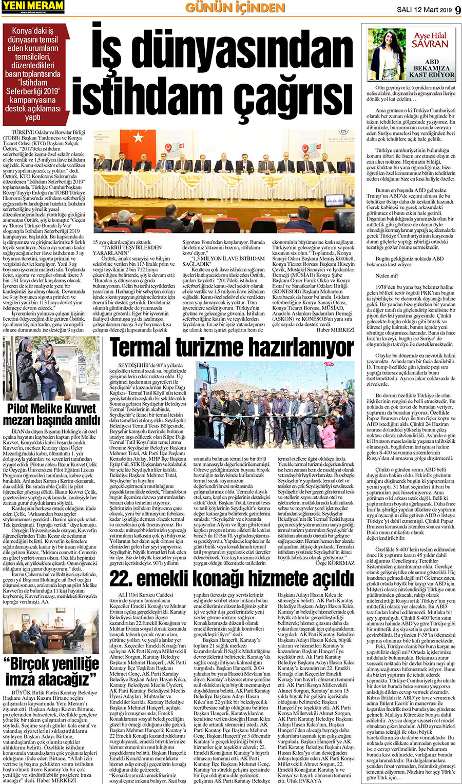 12 Mart 2019 Yeni Meram Gazetesi