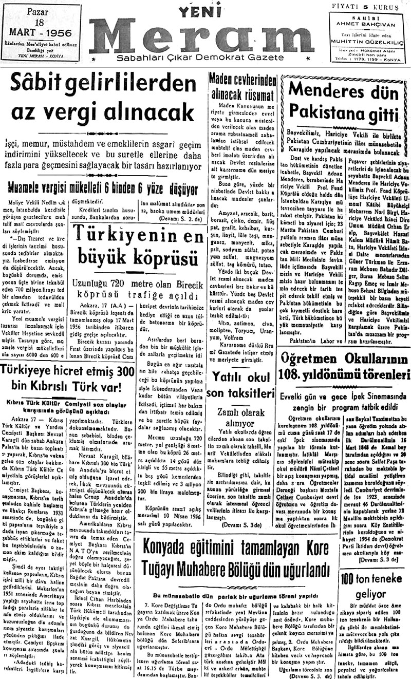 18 Mart 2019 Yeni Meram Gazetesi