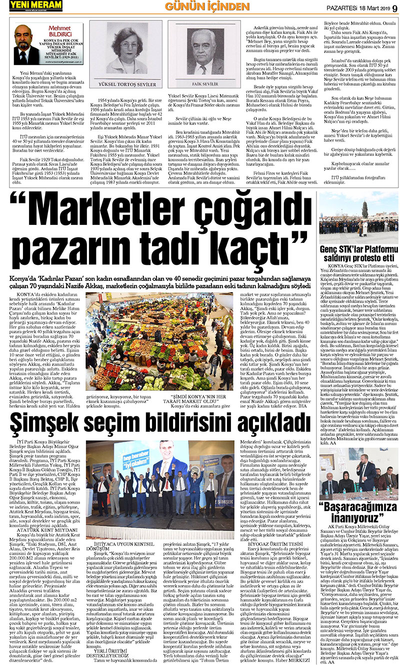 18 Mart 2019 Yeni Meram Gazetesi