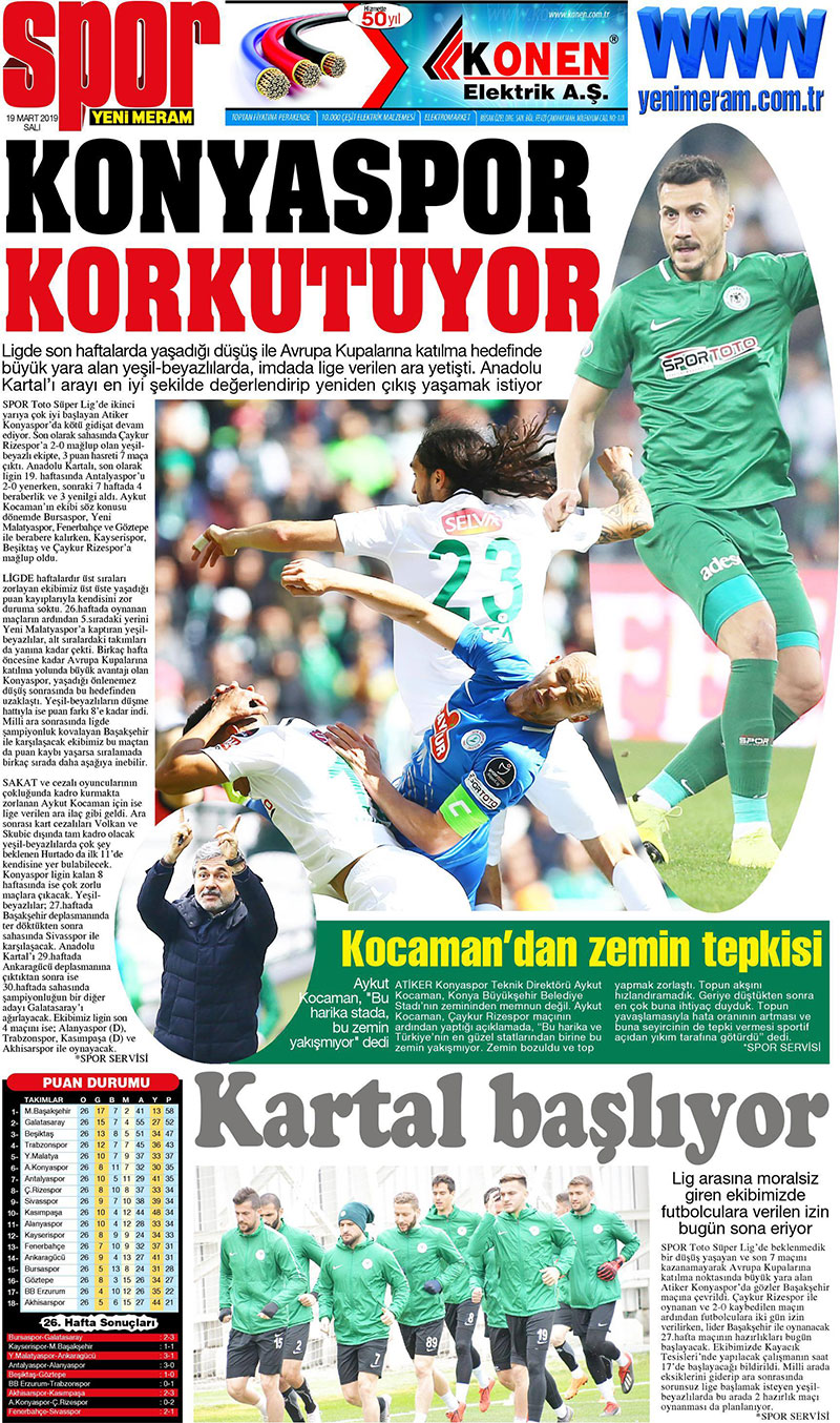 19 Mart 2019 Yeni Meram Gazetesi