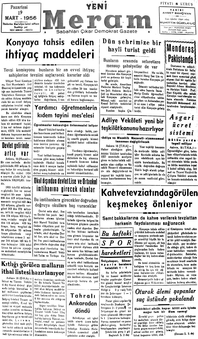 19 Mart 2019 Yeni Meram Gazetesi