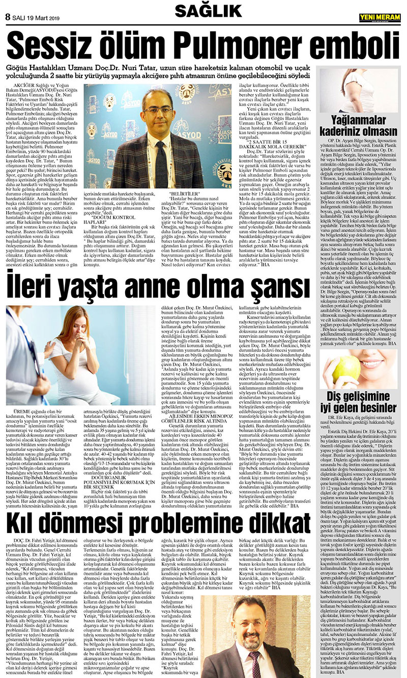 19 Mart 2019 Yeni Meram Gazetesi