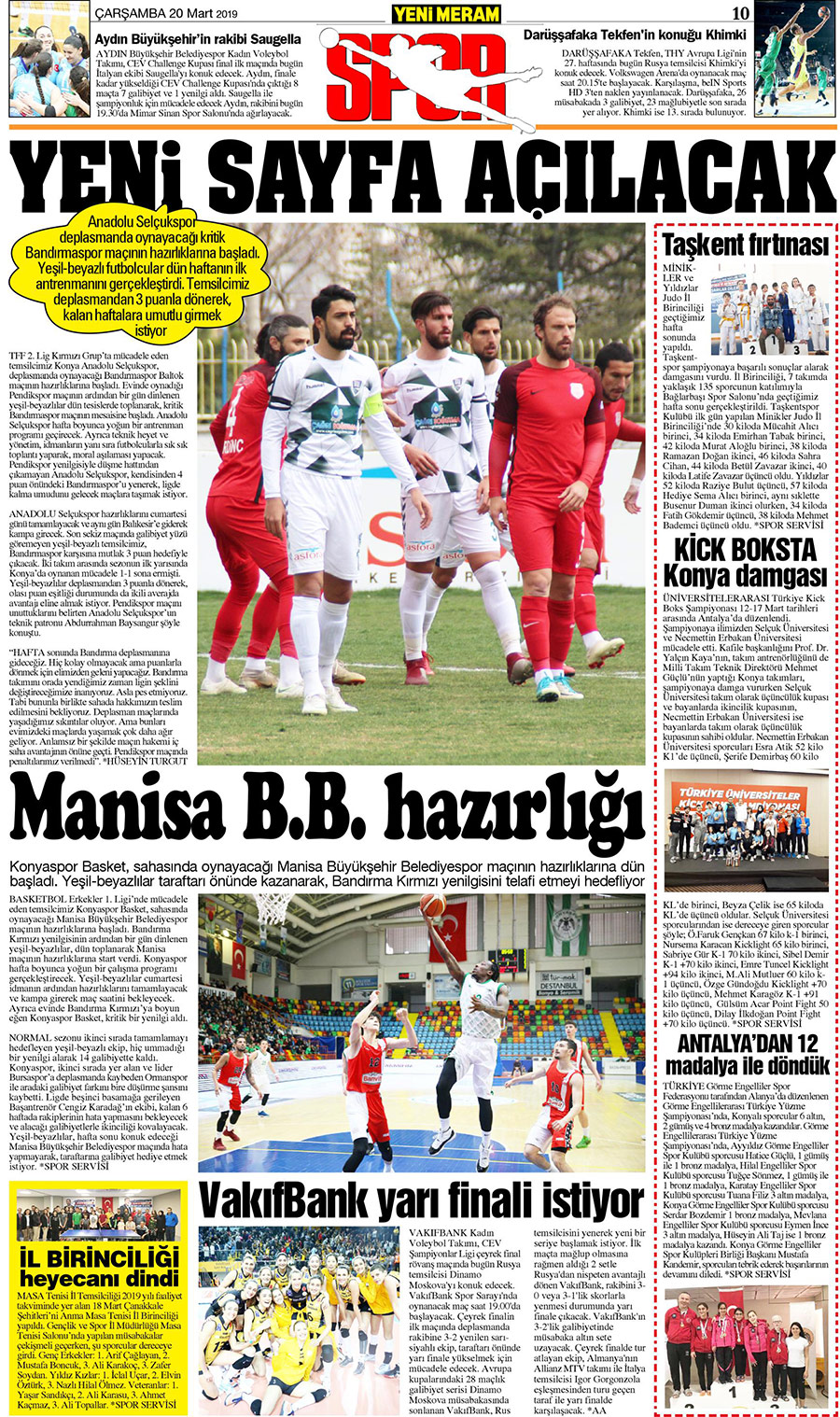 20 Mart 2019 Yeni Meram Gazetesi