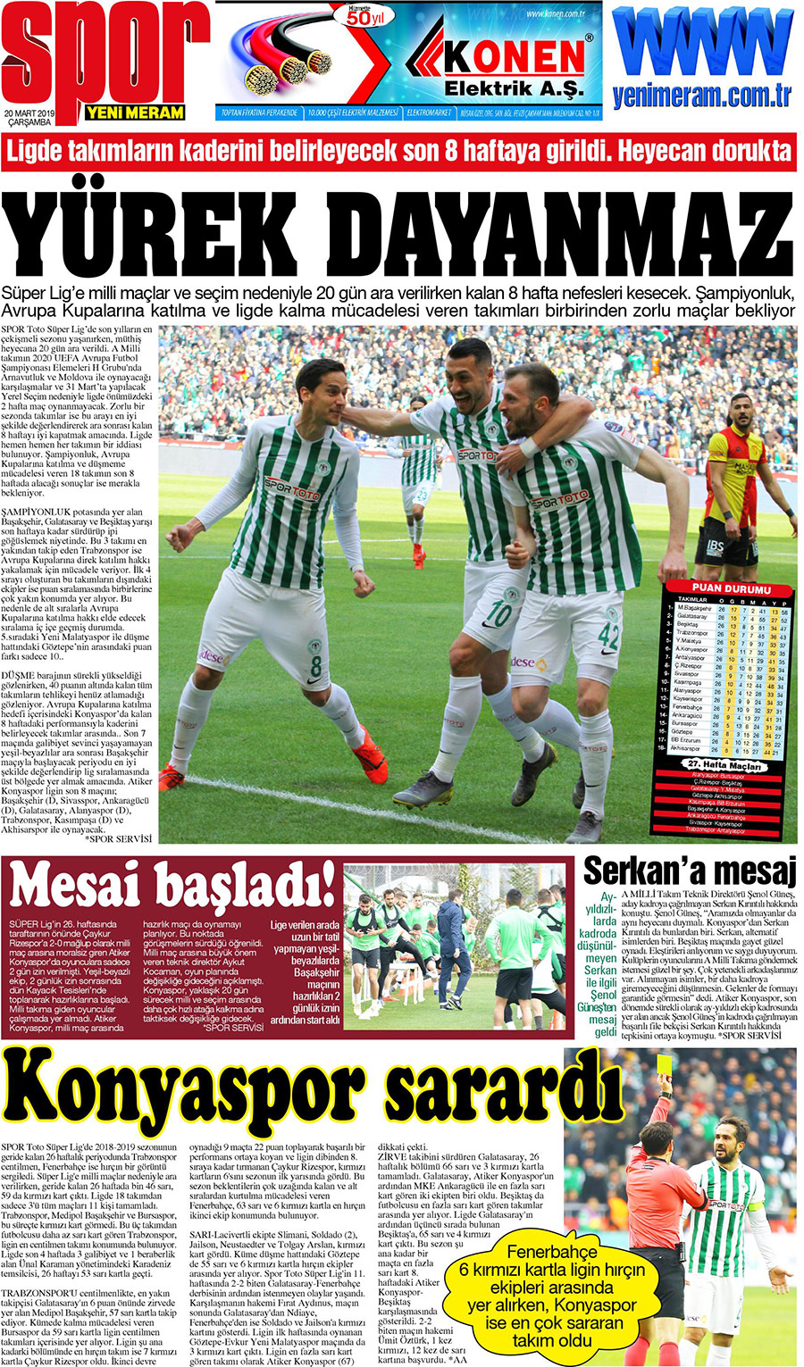 20 Mart 2019 Yeni Meram Gazetesi