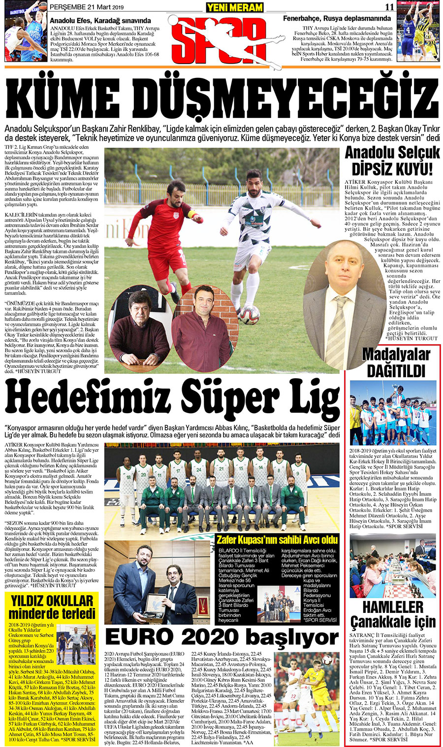 21 Mart 2019 Yeni Meram Gazetesi