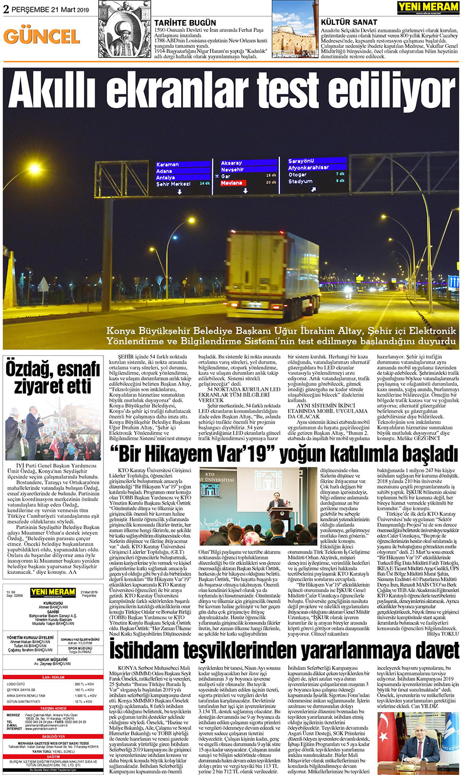 21 Mart 2019 Yeni Meram Gazetesi