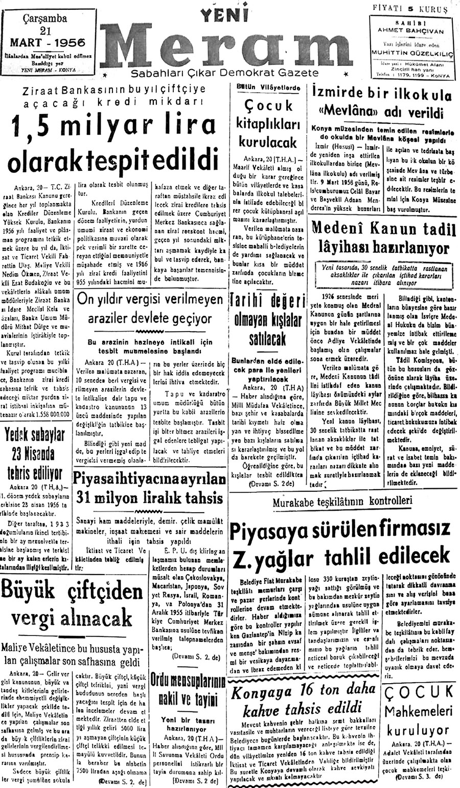 21 Mart 2019 Yeni Meram Gazetesi