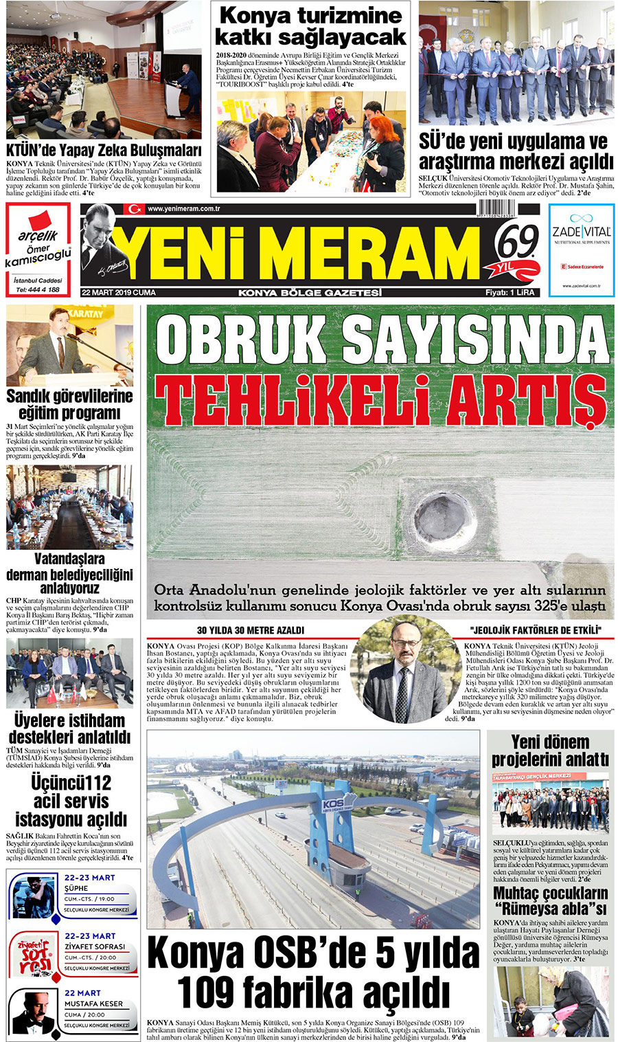 22 Mart 2019 Yeni Meram Gazetesi