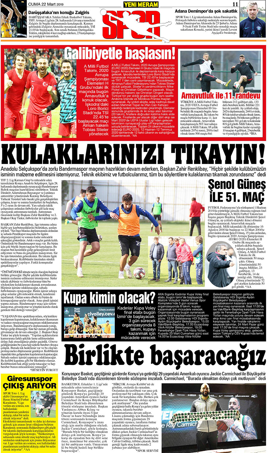 22 Mart 2019 Yeni Meram Gazetesi