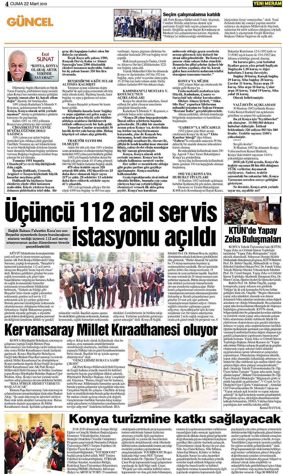 22 Mart 2019 Yeni Meram Gazetesi