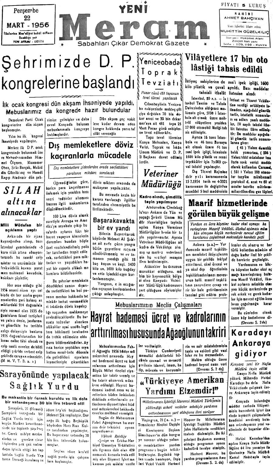 22 Mart 2019 Yeni Meram Gazetesi