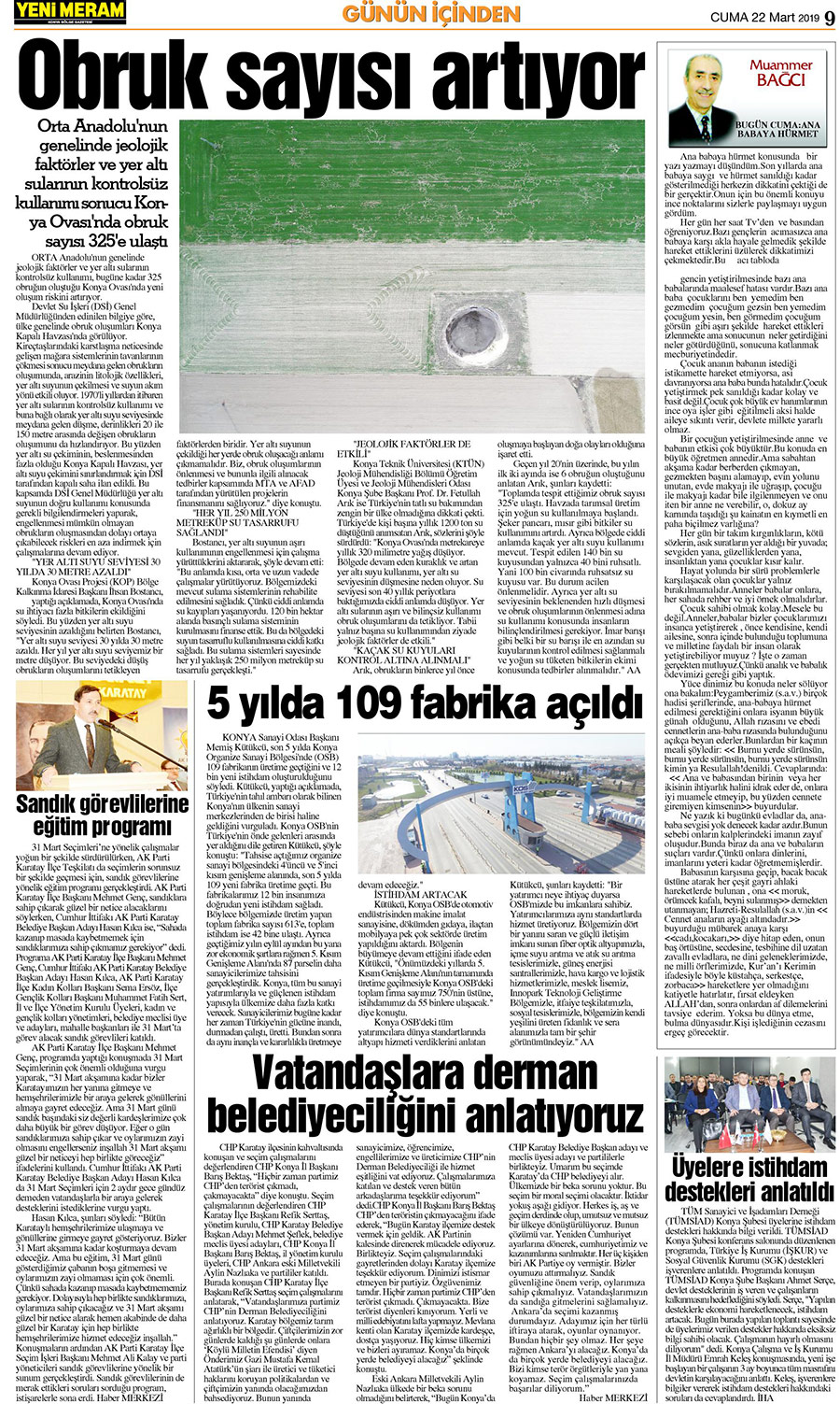 22 Mart 2019 Yeni Meram Gazetesi