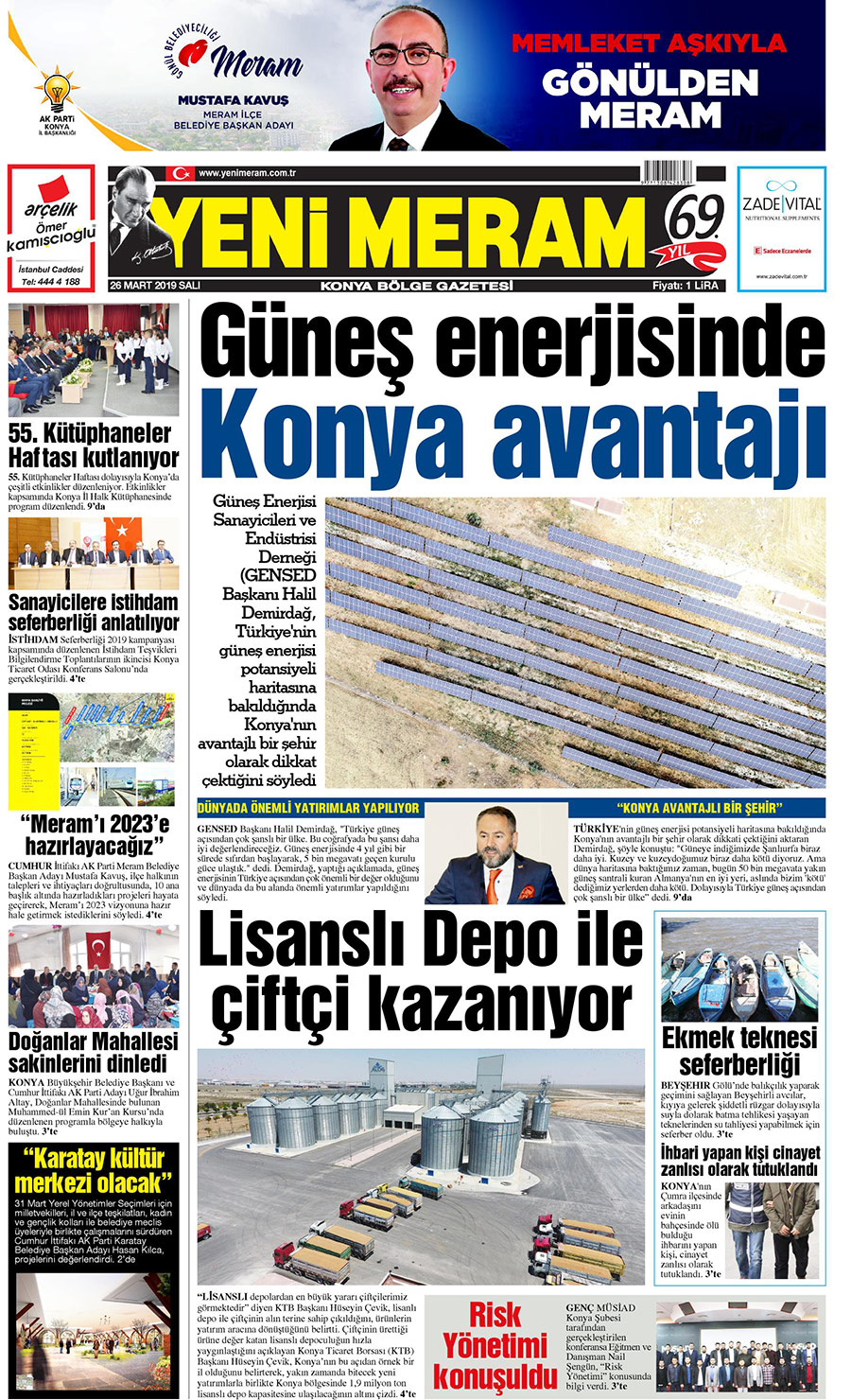 26 Mart 2019 Yeni Meram Gazetesi