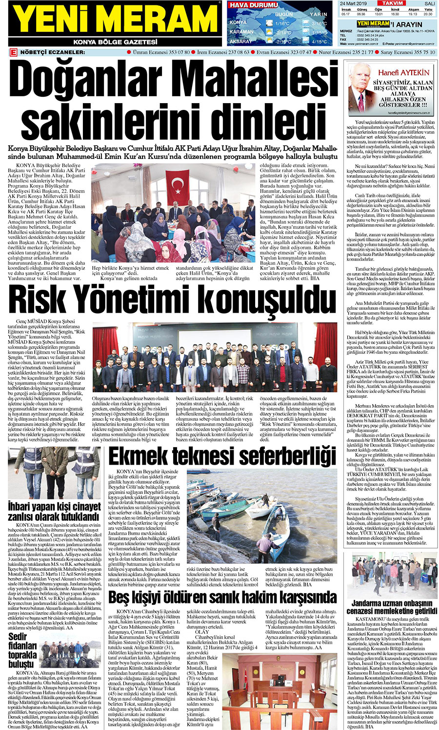 26 Mart 2019 Yeni Meram Gazetesi