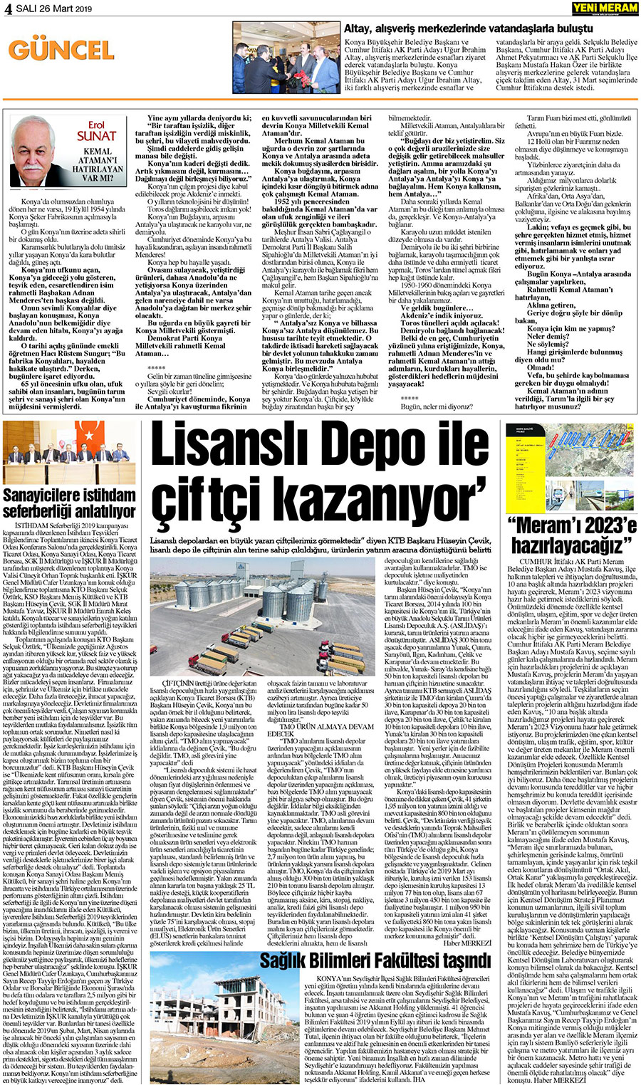 26 Mart 2019 Yeni Meram Gazetesi