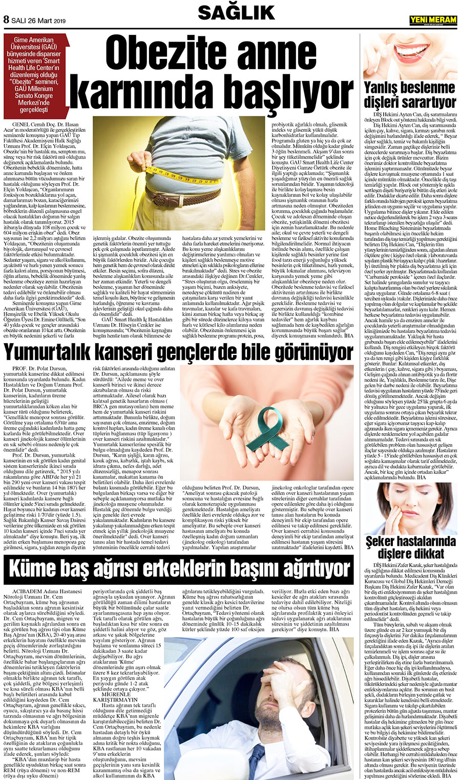 26 Mart 2019 Yeni Meram Gazetesi