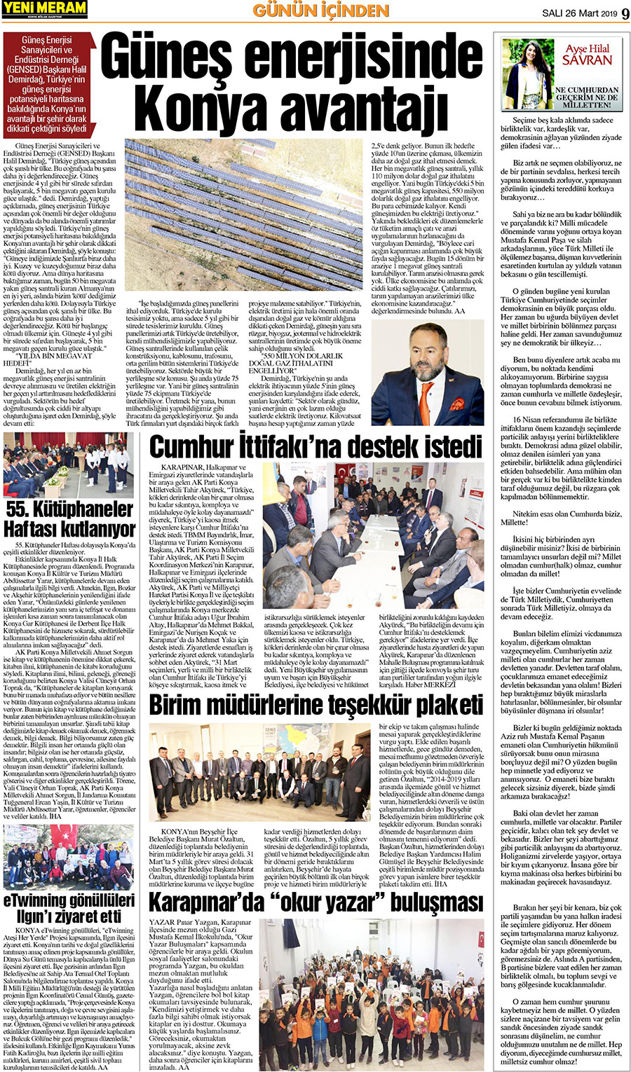 26 Mart 2019 Yeni Meram Gazetesi