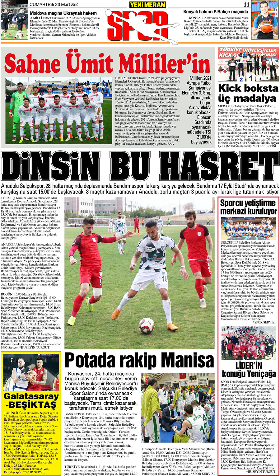 23 Mart 2019 Yeni Meram Gazetesi