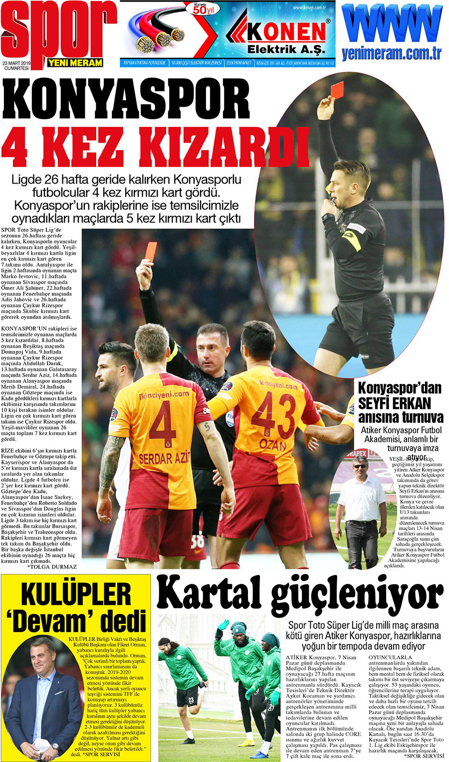 23 Mart 2019 Yeni Meram Gazetesi