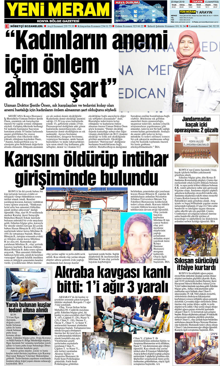 23 Mart 2019 Yeni Meram Gazetesi