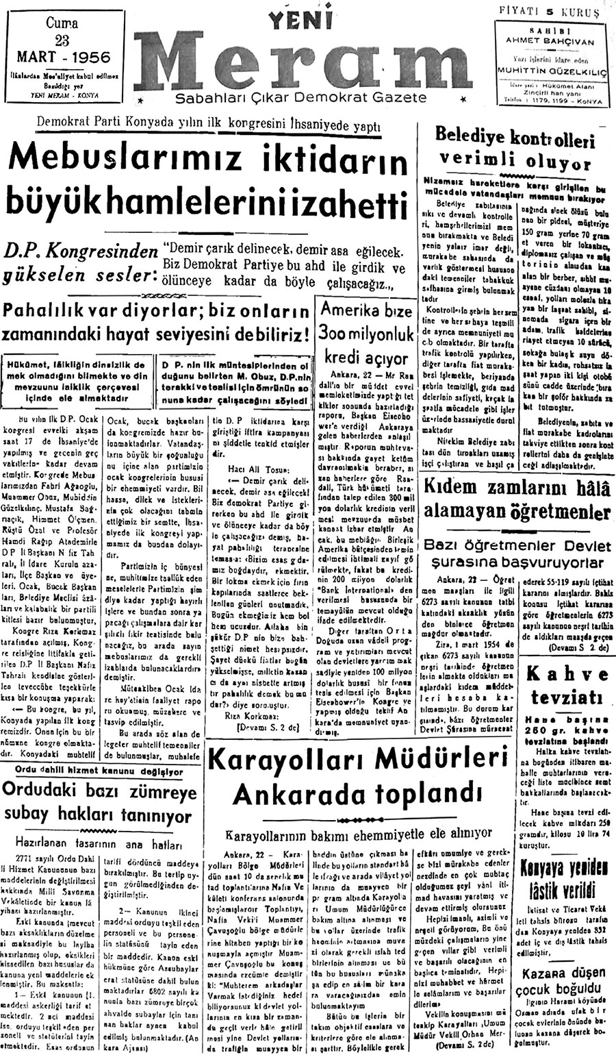 23 Mart 2019 Yeni Meram Gazetesi