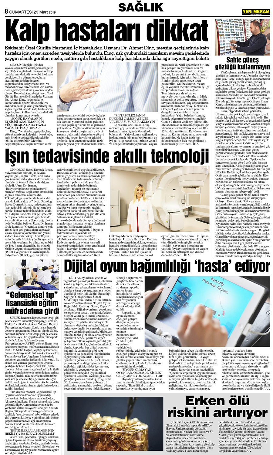 23 Mart 2019 Yeni Meram Gazetesi