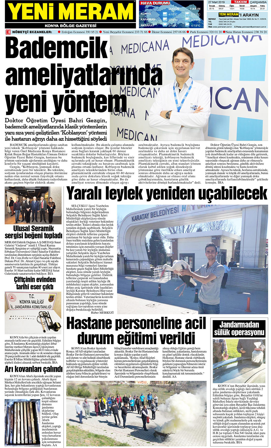 27 Mart 2019 Yeni Meram Gazetesi