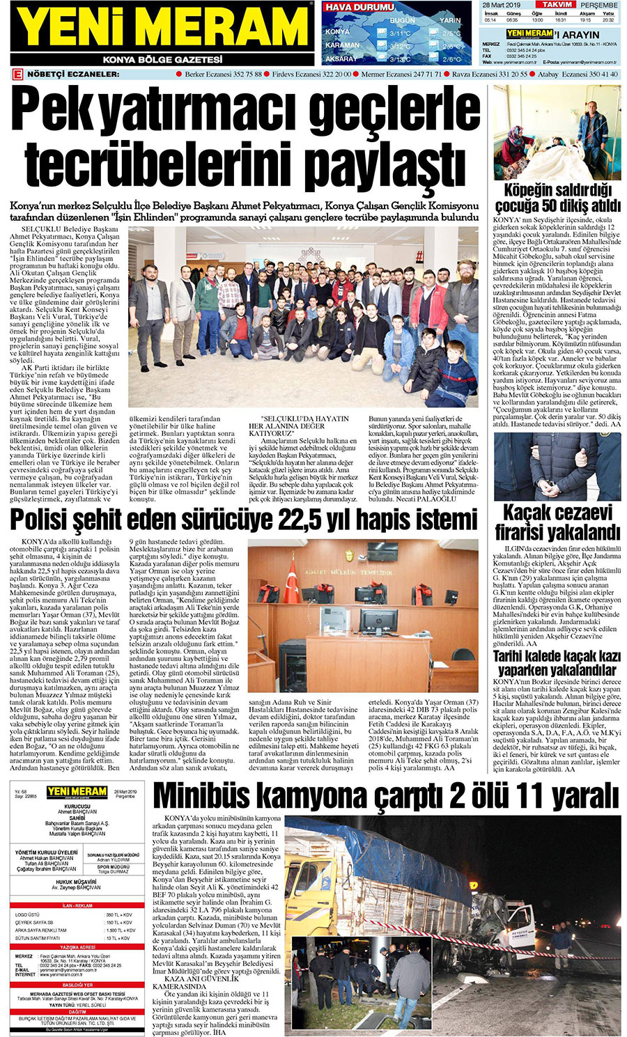 28 Mart 2019 Yeni Meram Gazetesi