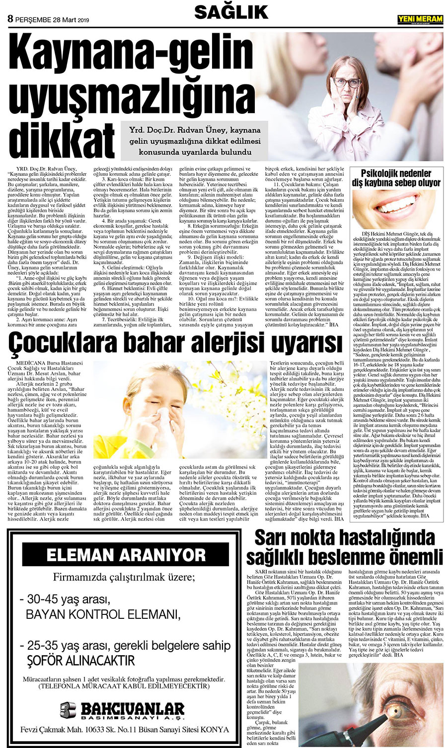 28 Mart 2019 Yeni Meram Gazetesi