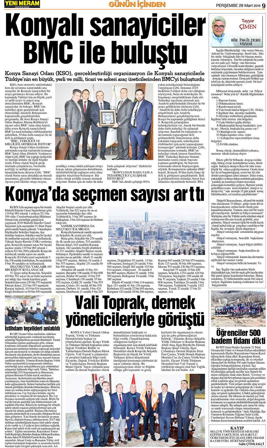 28 Mart 2019 Yeni Meram Gazetesi