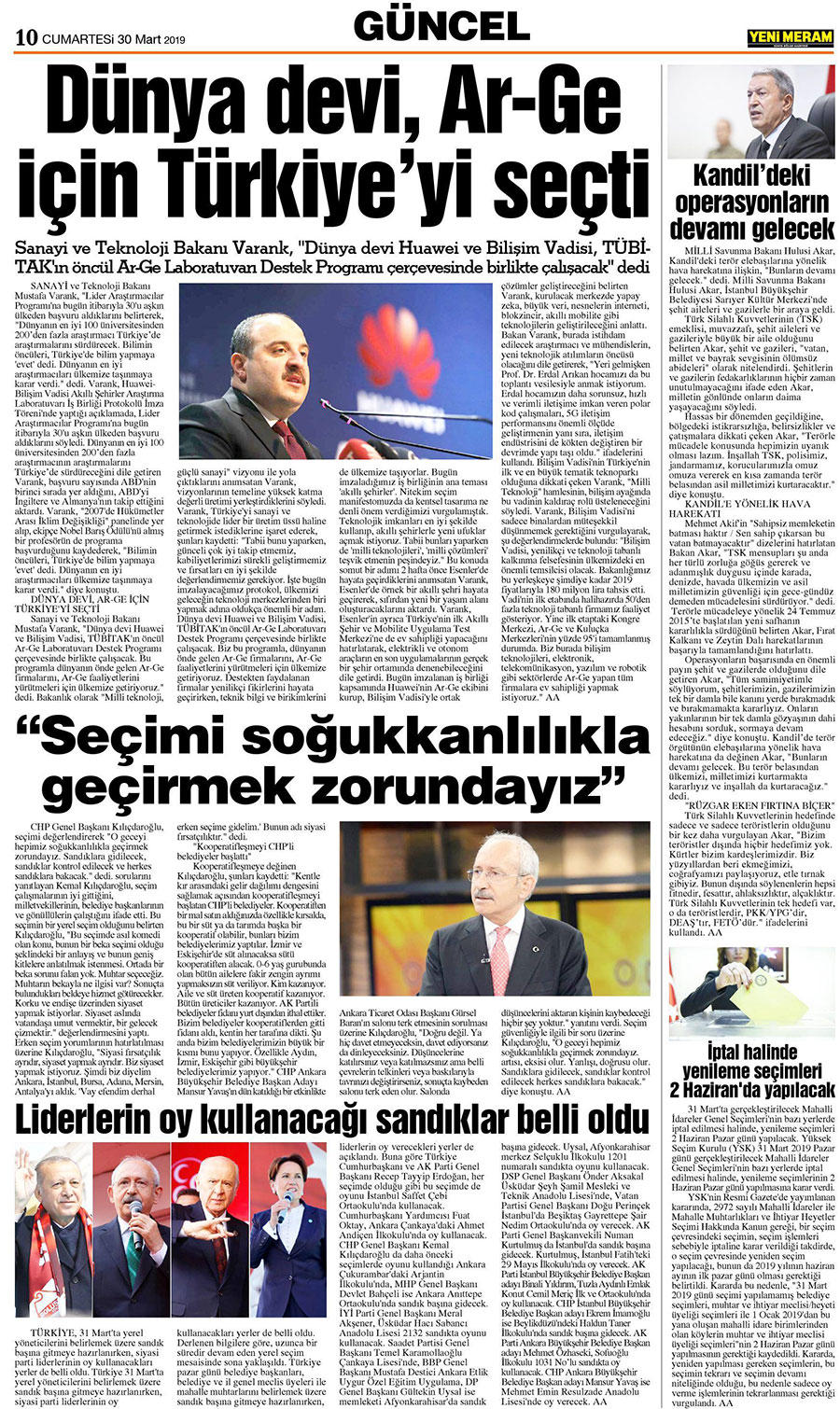 30 Mart 2019 Yeni Meram Gazetesi