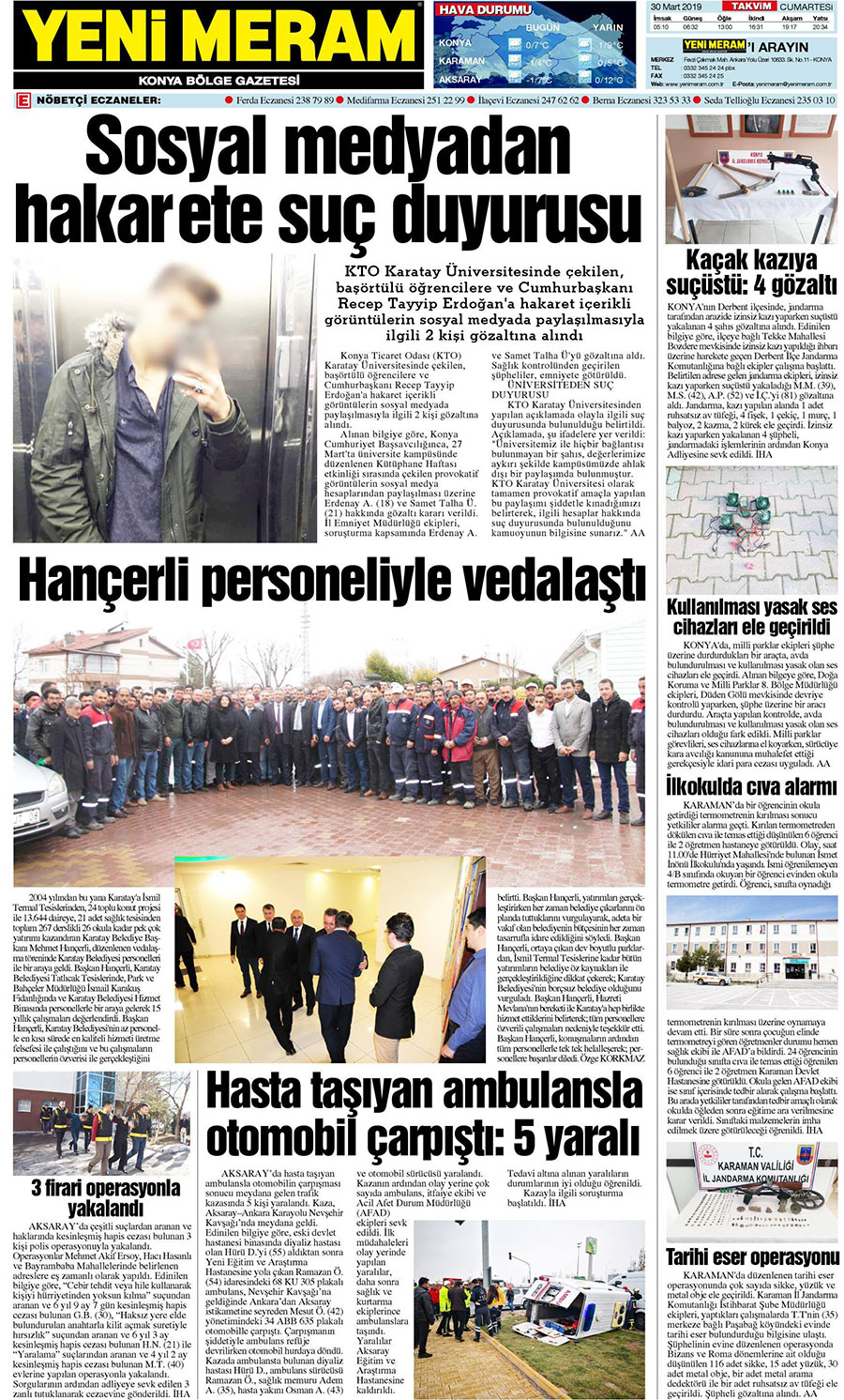 30 Mart 2019 Yeni Meram Gazetesi