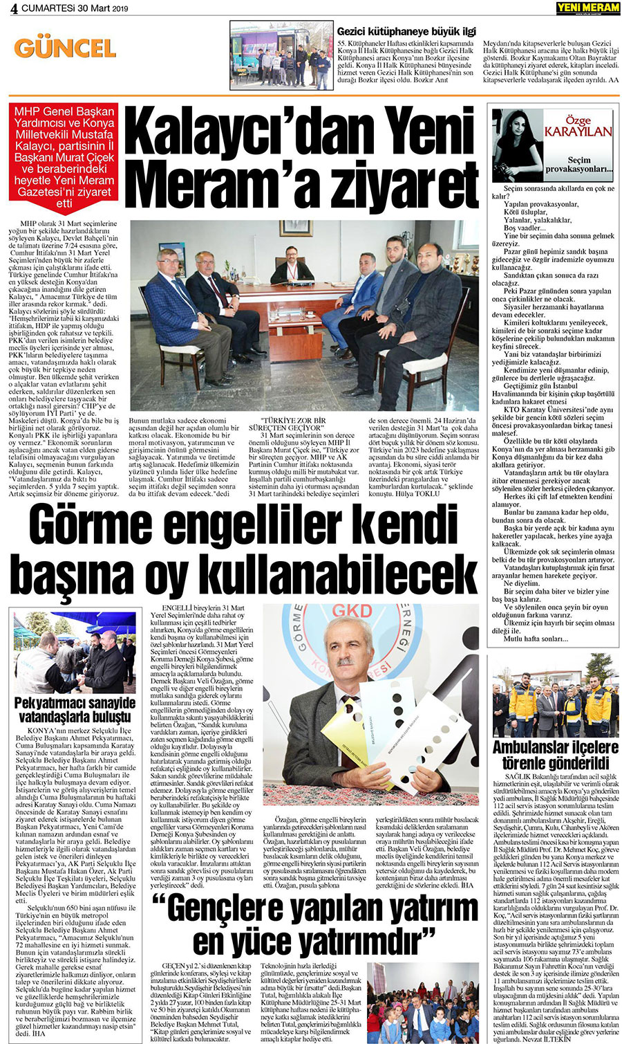 30 Mart 2019 Yeni Meram Gazetesi