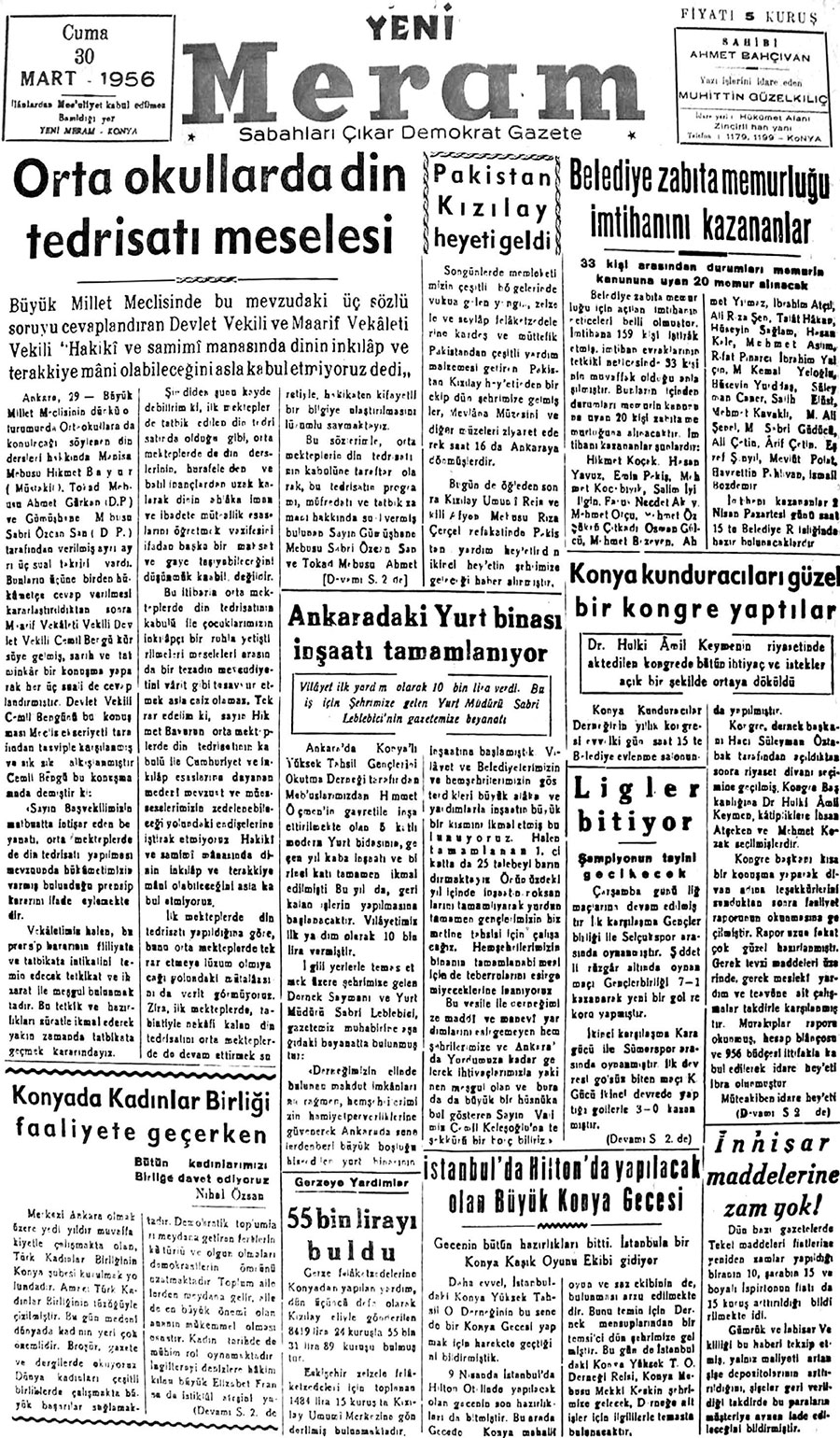 30 Mart 2019 Yeni Meram Gazetesi