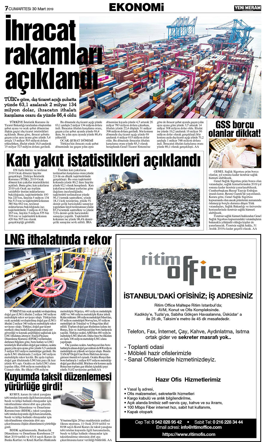 30 Mart 2019 Yeni Meram Gazetesi