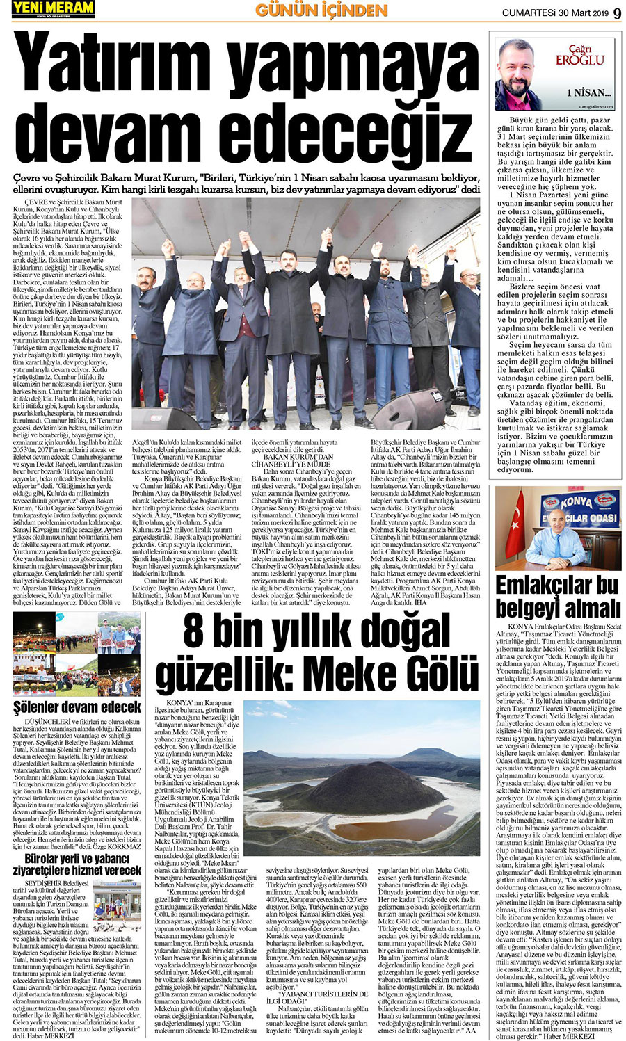 30 Mart 2019 Yeni Meram Gazetesi