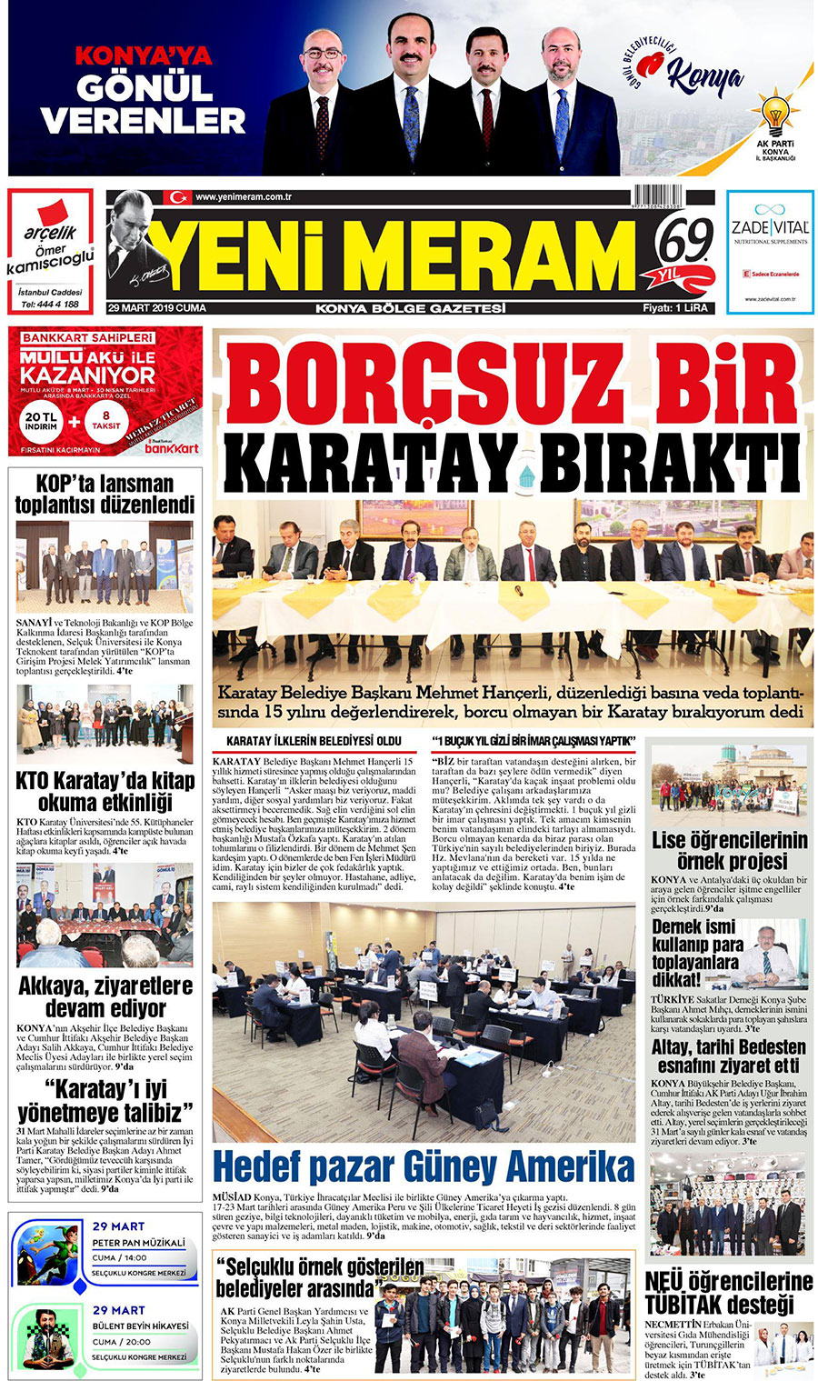 29 Mart 2019 Yeni Meram Gazetesi