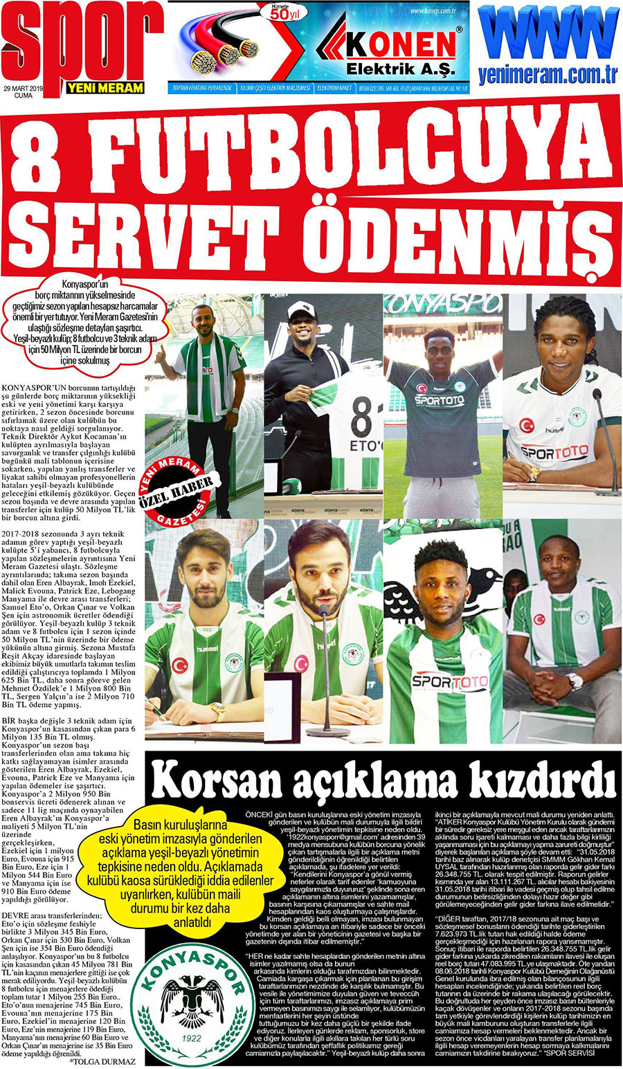 29 Mart 2019 Yeni Meram Gazetesi